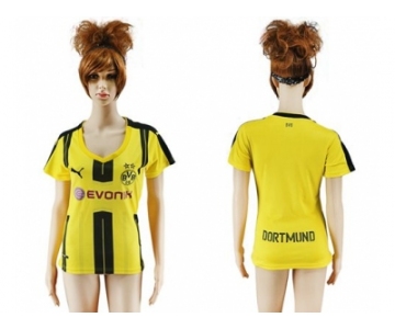 Women's Dortmund Blank Home Soccer Club Jersey1