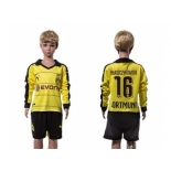 Dortmund #16 Blaszczykowski Home Long Sleeves Kid Soccer Club Jersey