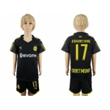 Dortmund #17 Aubameyang Away Kid Soccer Club Jersey