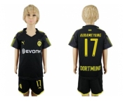 Dortmund #17 Aubameyang Away Kid Soccer Club Jersey