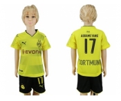 Dortmund #17 Aubameyang Home Kid Soccer Club Jersey