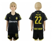 Dortmund #22 Pulisic Away Kid Soccer Club Jersey