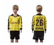 Dortmund #26 Piszczek Home Long Sleeves Kid Soccer Club Jersey