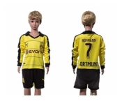 Dortmund #7 Hofmann Home Long Sleeves Kid Soccer Club Jersey