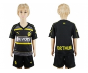 Dortmund Blank Away Kid Soccer Club Jersey1