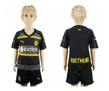 Dortmund Blank Away Kid Soccer Club Jersey1