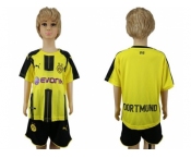 Dortmund Blank Home Kid Soccer Club Jersey1