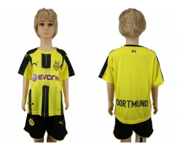 Dortmund Blank Home Kid Soccer Club Jersey1