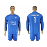 Leicester City #1 Schmeichel Home Long Sleeves Soccer Club Jersey