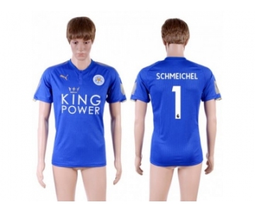 Leicester City #1 Schmeichel Home Soccer Country Jersey