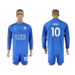 Leicester City #10 King Home Long Sleeves Soccer Club Jersey