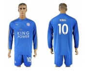 Leicester City #10 King Home Long Sleeves Soccer Club Jersey