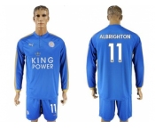 Leicester City #11 Albrighton Home Long Sleeves Soccer Club Jersey