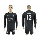 Leicester City #12 Hamer Black Goalkeeper Long Sleeves Soccer Club Jersey