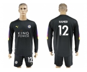 Leicester City #12 Hamer Black Goalkeeper Long Sleeves Soccer Club Jersey