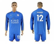 Leicester City #12 Hamer Home Long Sleeves Soccer Club Jersey