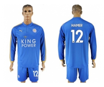 Leicester City #12 Hamer Home Long Sleeves Soccer Club Jersey