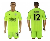 Leicester City #12 Hamer Shiny Green Goalkeeper Soccer Club Jersey