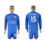 Leicester City #15 Maguire Home Long Sleeves Soccer Club Jersey