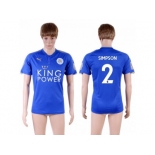 Leicester City #2 Simpson Home Soccer Country Jersey