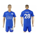 Leicester City #28 Fuchs Home Soccer Club Jerse