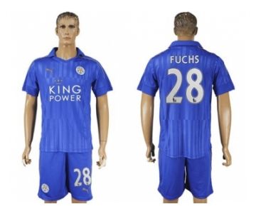 Leicester City #28 Fuchs Home Soccer Club Jersey