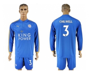 Leicester City #3 Chilwell Home Long Sleeves Soccer Club Jersey