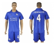 Leicester City #4 Drinkwater Home Soccer Club Jersey 1