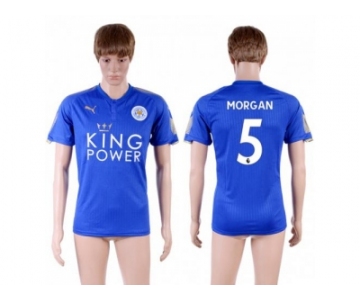 Leicester City #5 Morgan Home Soccer Country Jersey