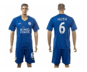 Leicester City #6 Huth Home Soccer Club Jersey 1