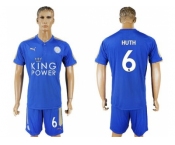 Leicester City #6 Huth Home Soccer Club Jersey