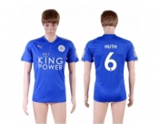 Leicester City #6 Huth Home Soccer Country Jersey