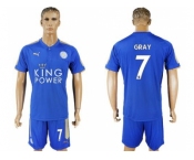 Leicester City #7 Gray Home Soccer Club Jersey