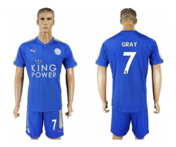 Leicester City #7 Gray Home Soccer Club Jersey