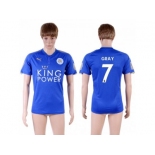 Leicester City #7 Gray Home Soccer Country Jersey