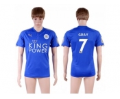 Leicester City #7 Gray Home Soccer Country Jersey