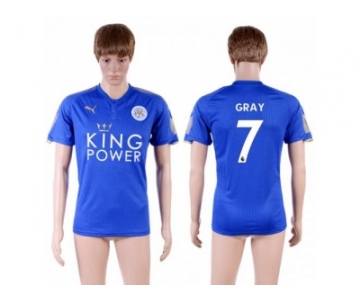 Leicester City #7 Gray Home Soccer Country Jersey