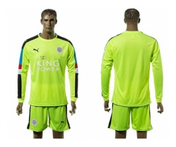 Leicester City Blank Green Long Sleeves Goalkeeper Soccer Club Jersey