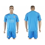 Leicester City Blank Light Blue Goalkeeper Soccer Club Jersey