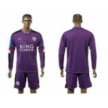 Leicester City Blank Purple Goalkeeper Long Sleeves Soccer Club Jersey