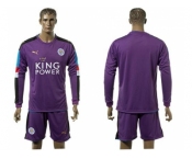 Leicester City Blank Purple Goalkeeper Long Sleeves Soccer Club Jersey