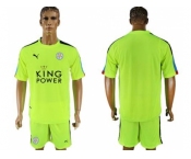 Leicester City Blank Shiny Green Goalkeeper Soccer Club Jersey