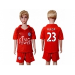 Leicester City #23 Ulloa Away Kid Soccer Club Jersey