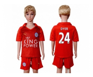 Leicester City #24 Dyer Away Kid Soccer Club Jersey