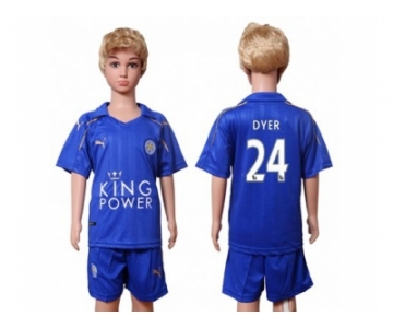 Leicester City #24 Dyer Home Kid Soccer Club Jersey