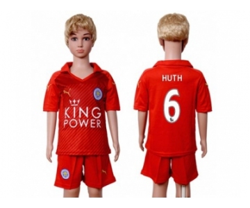 Leicester City #6 Huth Away Kid Soccer Club Jersey