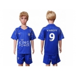 Leicester City #9 Vardy Home Kid Soccer Club Jersey