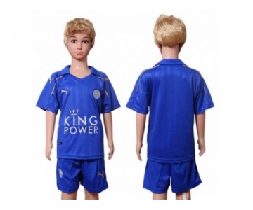 Leicester City Blank Home Kid Soccer Club Jersey