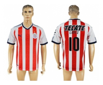 Guadalajara #10 Lopez Home Soccer Club Jersey