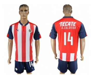 Guadalajara #14 A.Zaldivar Home Soccer Club Jersey2